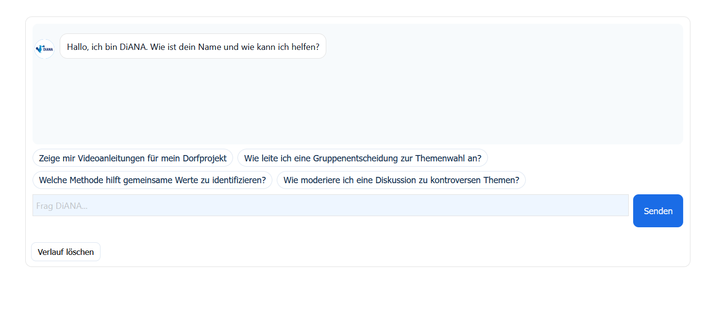 Screenshot DiANA Chat